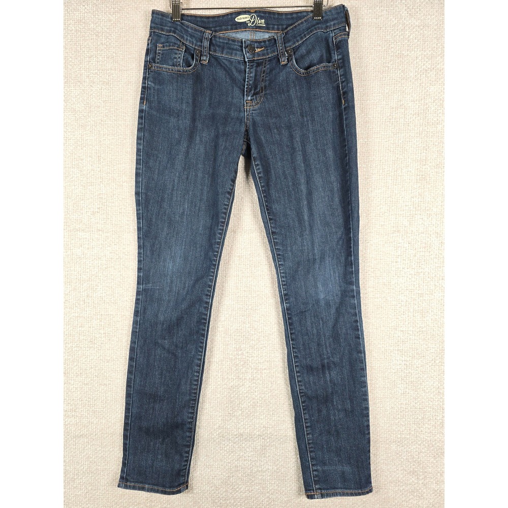 Old Navy The Diva Skinny Jeans Womens 4 Regular Dark Wash Blue Stretch Denim Low